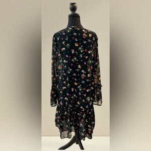 Banana Republic Drop-waist Sheer Dress with Tiered Sleeves and Skirt